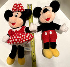 Vintage Mickey   Minnie Mouse 12  Plush Disneyland walt Disney World Tags Toy