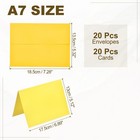 20pack Lemon Yellow 5x7 Envelopes  A7 Envelopes With Folded Cards