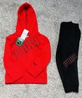 Nwt Puma Hoodie Jogger Black Red 2 Piece Tracksuit Set Youth Size 4