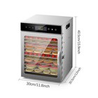 12 Trays Food Dehydrator Machine Stainless Steel 800w Jerky Fruit Drying Us