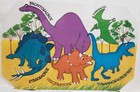 Set Of 2 Same Plastic Semi-clear Kitchen Placemats 11 x17  Colorful Dinosaurs