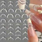 Self-adhesive Nail Art Stickers  Shimmery Pearl Jewelry French