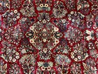 Square Per sian Sarouk Rug 10x10 Red Floral Antique