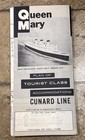 Vintage 1963 Cunard Rms Queen Mary Tourist Class Ship Deck Plan Folder Layout