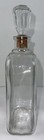 Antique Clear Glass Rectangular Shaped Bottle Decanter With Cork Glass Stopper