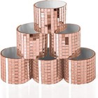 Self-adhesive Glass Mirror Mosaic Tiles  Rose Gold  6 Pack