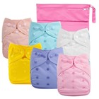 Cloth Diaper Covers 6 Pack With Wet Bag For Fitted Diapers And Prefolds With    