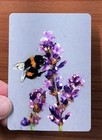 Aceo Original Painting Lavender Harvest Bee Oil Pastel Print 2 38 X 3 38 Inch