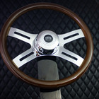 Forever Sharp 16  Wood Steering Wheel Chrome Freightliner  Kenworth  Peterbilt  