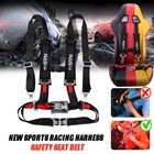 4 Point Racing Harness 2  Seat Belt Fit For Polaris Can-am Kawasaki Black 2 Pack