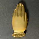 40s Vintage Hand Shaped Compact Volupte Golden Gesture Brass Patina 4 75 