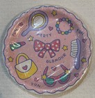 Vintage Hallmark Party Plates Girls Bow Lipstick Hearts Fun 8 Count Lot Of 3