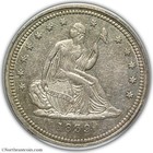 1839 Seated Liberty Quarter No Drapery Pcgs Au55