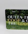 Outta The Coop   On The Loose Chicken Metal Novelty License Plate