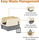 Large Cat Litter Box With High Sides open Top includes Scoop 19 X 15 X 11 75 Inc
