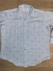 Vintage 70s Greyhound Bus Lines Regulation Shirt 2xl Blue Fechheimer Aop Driver