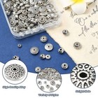 120x Spacer Bead Alloy Flat Round Tibetan Beads Silver For Necklace Bracelet Diy