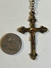 Vintage Red Glass Rosary Sacred Heart Mary Medal Ornate Crucifix 26    Catholic
