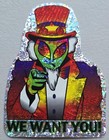 16 Vtg Alien Vending Machine Stickers  90 s Psychedelic  Sci-fi Ufo  Funny Meme