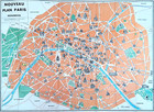 Paris France 1970s Tourist City Map