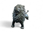 Japanese Antiques Copper Lion Figurine Inscribed By Katori Masahiko Length 4 72i