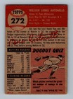1953 Topps  272 Bill Antonello Rookie Low Grade Vintage High   Sp Baseball Card