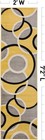 Contemporary Abstract Circles Runner Rug Non-shedding Carpet For Hallway