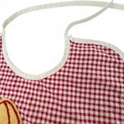 2- Vintage 60 s Cloth Baby Bibs - Cat   Bunny Faces Applique Red Gingham