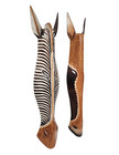 32  Jungle Zebra Giraffe Handmade Tribal Wall Mask Wood African Safari Clearance