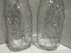 Set Of 2 Honeycomb Glass Bottle With Bee 6  Tall Decor Kitchen Storage Embossed