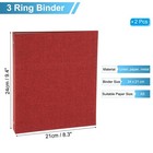 3 Ring Binder  2 Pcs A5 Size Flexible Round Binder  Red