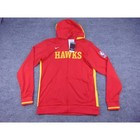 Atlanta Hawks Hoodie Men Xl Nike Dri-fit Showtime Red Yellow Nba Full Zip Jacket