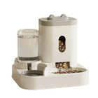 Automatic Feeder Cat Dog Food Bowl With Water Fountain Pet Large Capacity Raised