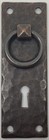 Vertical Hammered Forged Brass Mission Door Pull Keyhole Antique Copper Rustic 