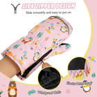 Toddlers Winter Mittens  Non-slip Waterproof Snow Ski Gloves With Zipper Velvet