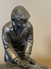 Male Chiropractor Michael Ricker Pewter Sculpture Signed 1986 Vintage Rare