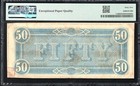        T-66 1864  50 Confederate Currency Pmg 62 Epq Civil War Note 31393