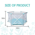 Portable Baby Playpen 6 Panel Foldable Play Yard Indoor Outdoor Mesh 48  Washabl