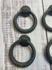Set Of 6 Antique Hardware Mid Century Modern Drop Ring Drawer Pull Brass 2 25   