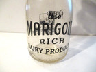 Antique 1931 Marigold Rich Dairy Products Cream Top 1 Quart Milk Bottle   Clean 