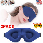 3d Travel Eye Mask Sleeping Soft Padded Shade Cover Rest Relax Blindfold- 2 Pack