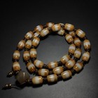 Himalayan Tibetan Old Agate 1 Line Dzi Bead Prayer Bead Amulet Bracelet 12  8mm