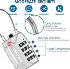 2 Pack Tsa-approved 4-digit Combination Cable Locks Travel Luggage Suitcase Padl