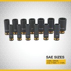 Klutch 1 2in  Drive Deep Impact Socket Set  Sae  Chrome Molybdenum  13 Pcs 
