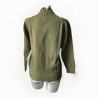 Vintage 60s 70s Wool Knit Sweater Small Green Vinyl Crochet Boho Mod Retro