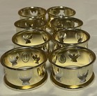 Set Of 8 Vintage Gold Tone Napkin Rings Angel Cutouts Christmas Holidays