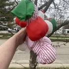 Fisher Price Puffalump Christmas Puppy Dog Nylon Plush Striped Vintage 1991