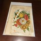 Victorian Die Cut Trade Card Scrap Cut Large Flower Baskets Bouquets