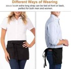 Waist Apron With 3 Pockets - Black Waitress Waiter Short Aprons  Water Resist   