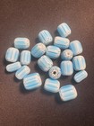 20 Vintage Indian Glass Trade Beads  -   b1465   Fancy Chevron 10mm Lot